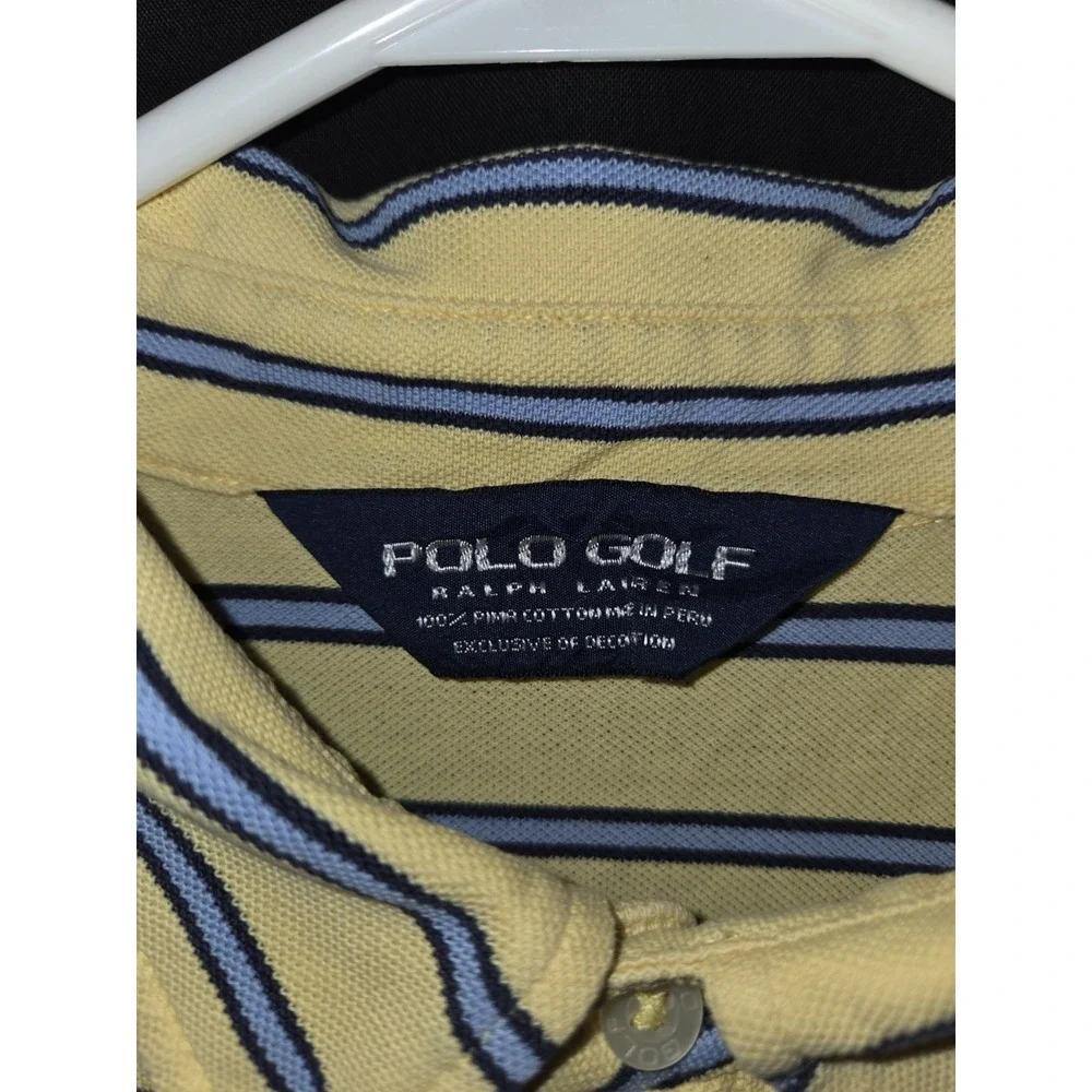 Ralph Lauren Shirt Mens XLarge‎ POLO GOLF wigwam golf Embroidered Sleeve Striped